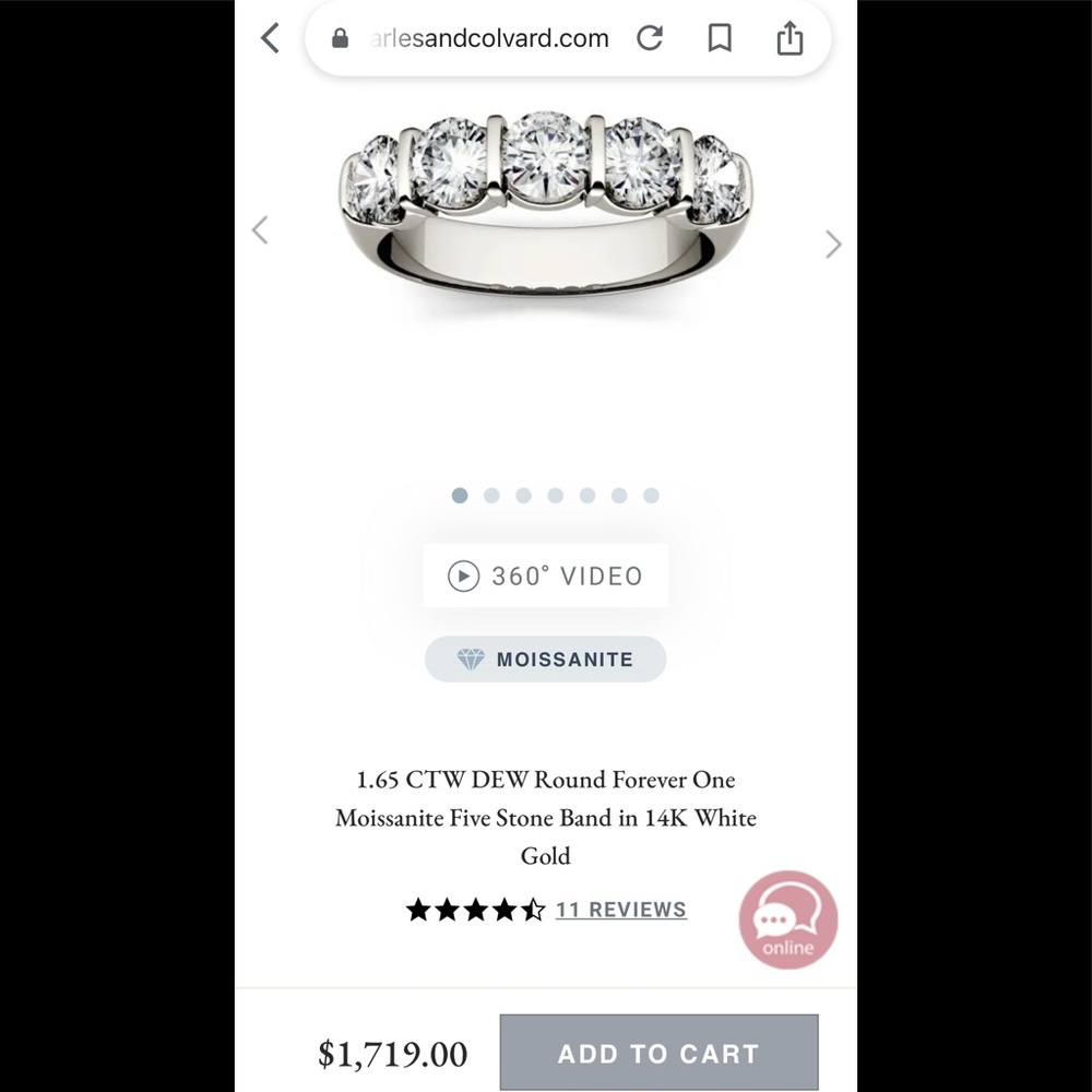 1.25tcw 925/Rhodium 5 Stone Anniversary Ring - Picture 15 of 15